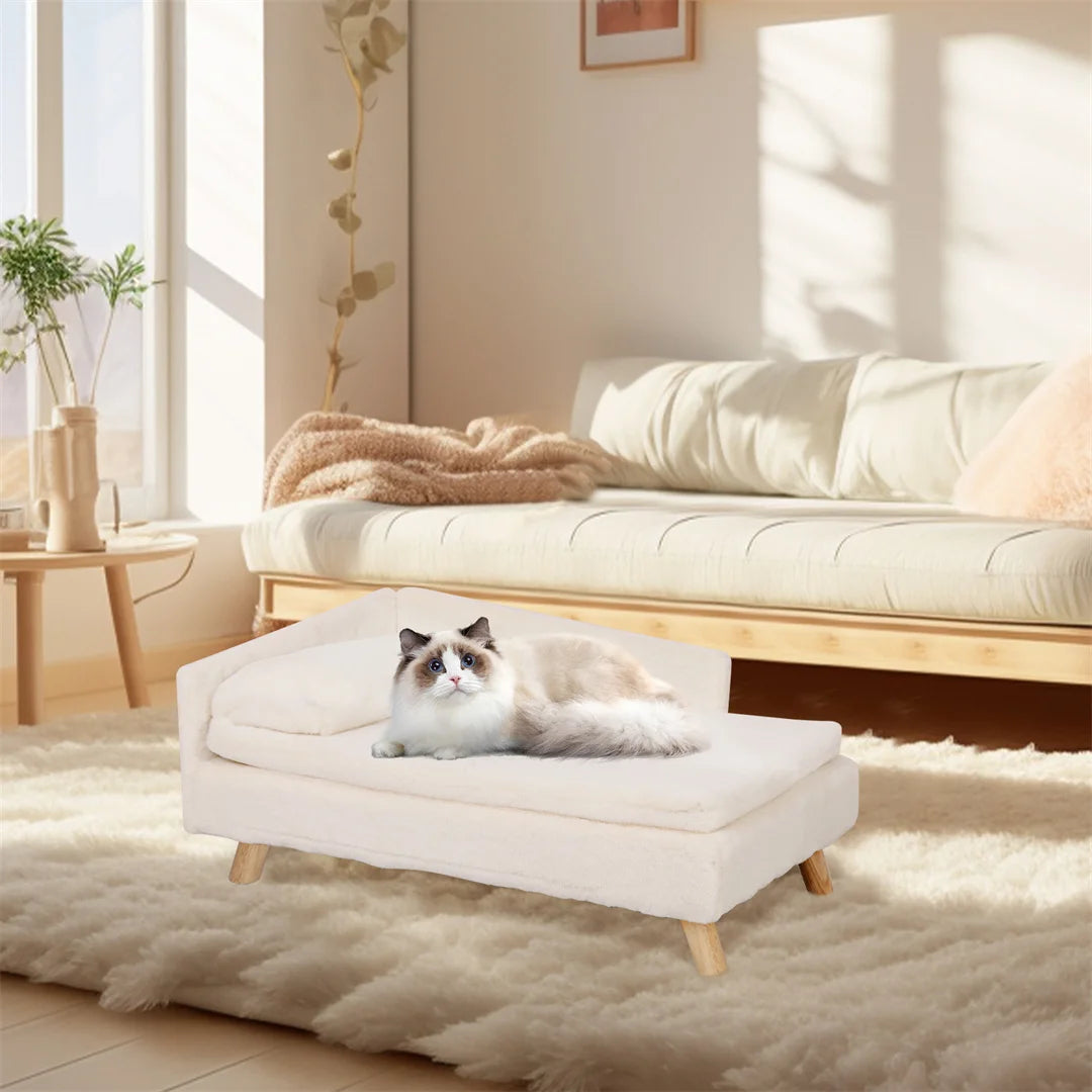 BINGOPAW L Shape Dog Sofa Bed Cat Cushion With Plush Fabric