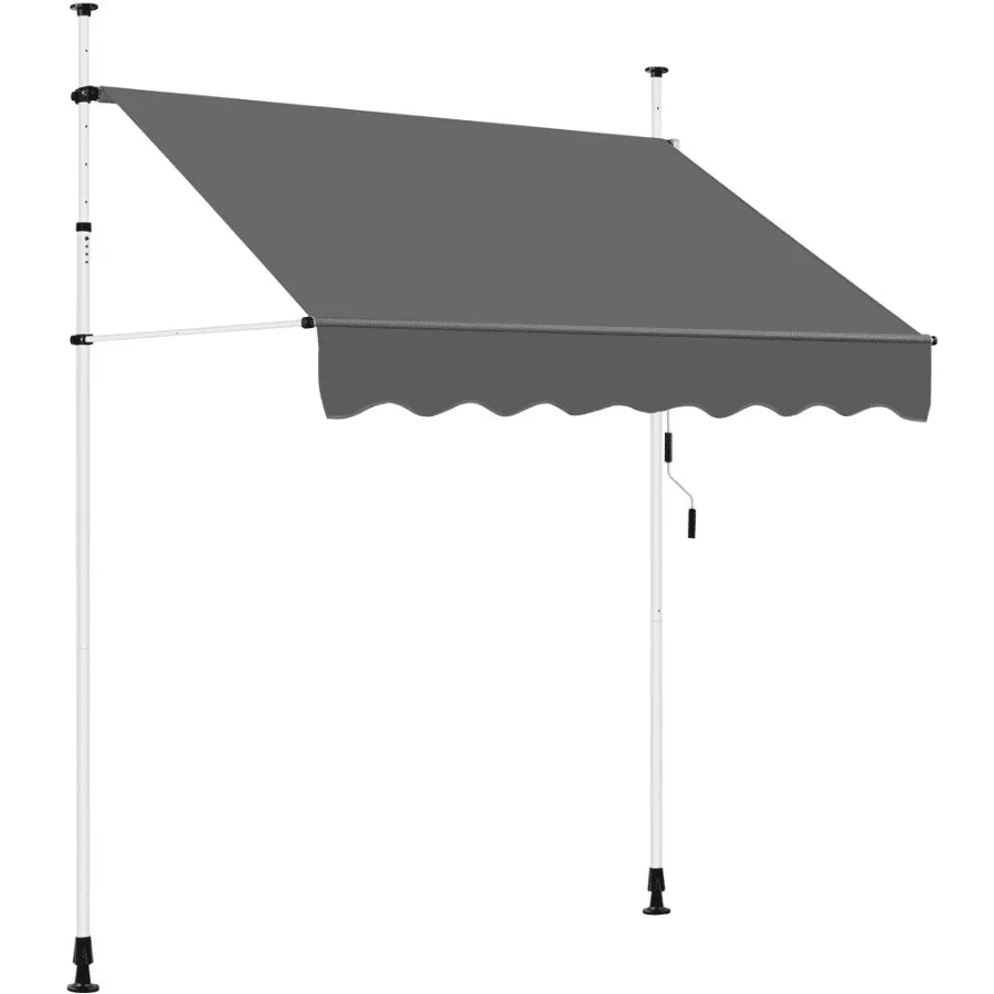 Manual Retractable Awning With Adjustable Angle And Height