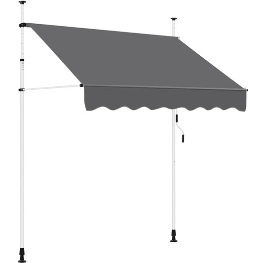 Manual Retractable Awning With Adjustable Angle And Height