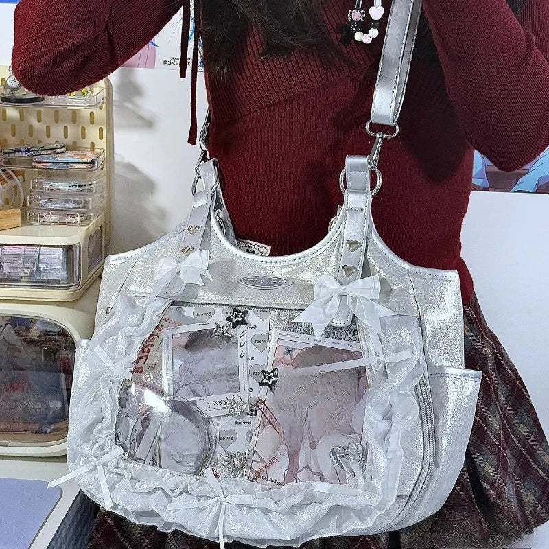 Kuroyabu Luxury Ruffled Lolita Handbag Ita Bag Gothic Underarm