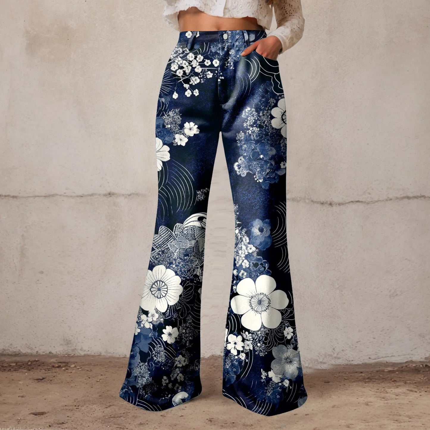 Women High Waist Baggy Boyfriend Jeans Wide Leg Denim Vintage