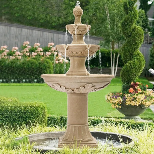 DAFIFY Outdoor Water Fountain Garden Cascading Floor Waterfall