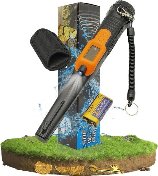 Fully Waterproof LCD Handheld Pinpointer Metal Detector With LED Flashlight