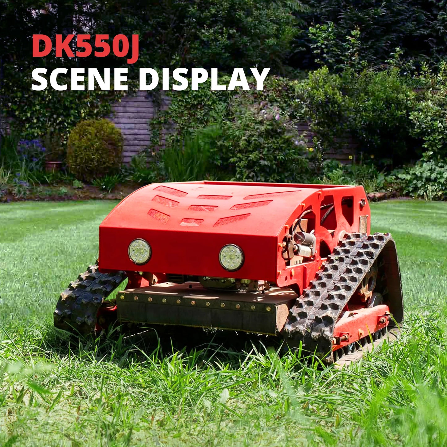 Remote Control Gas Engine Lawn Mower 4WD For Sloped Terrain