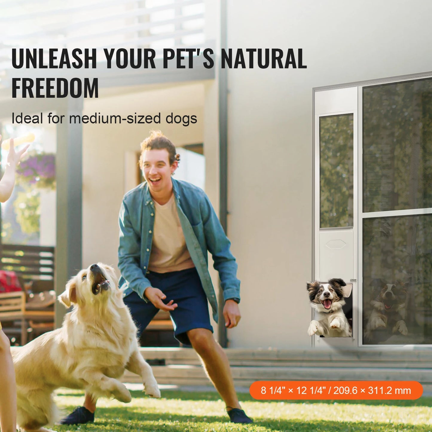 SucceBuy Dog Door For Sliding Glass Doors Aluminum Frame