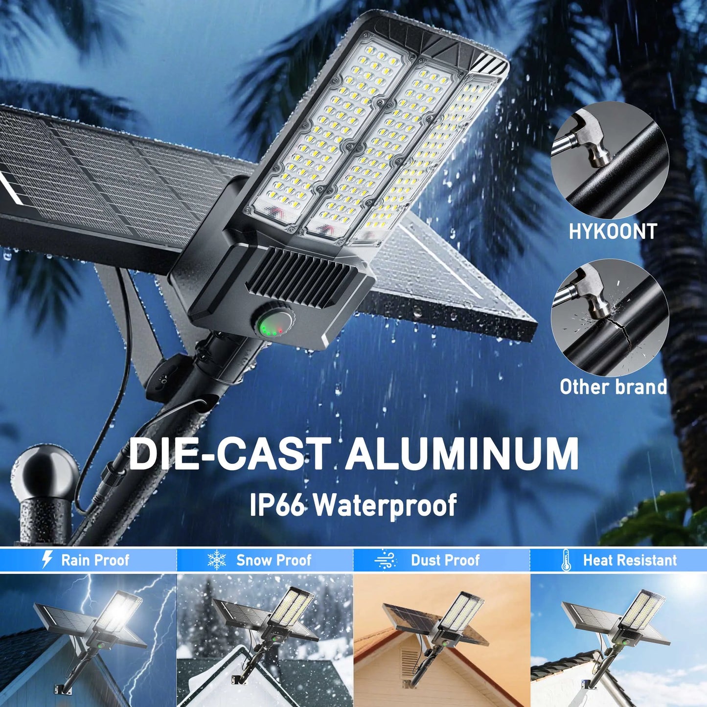 2 Pack Solar Area Lights Outdoor IP66 Parking Lot Lighting