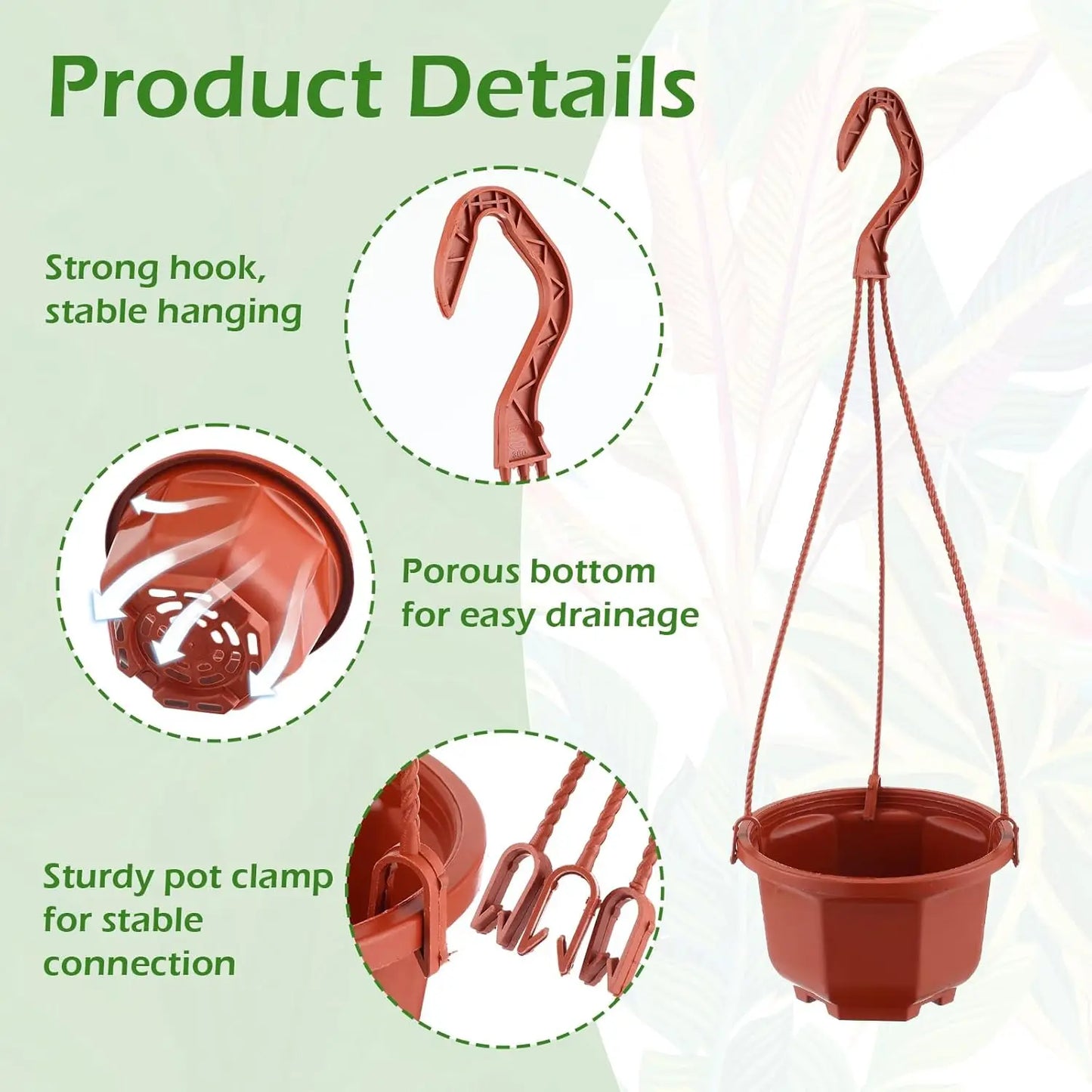 24 Pack Hanging Planter Pots With Hooks For Indoor Outdoor