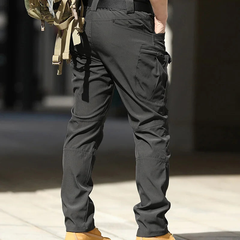 Hirigin Men's Cargo Pants Solid Multi Pocket Waterproof Trousers