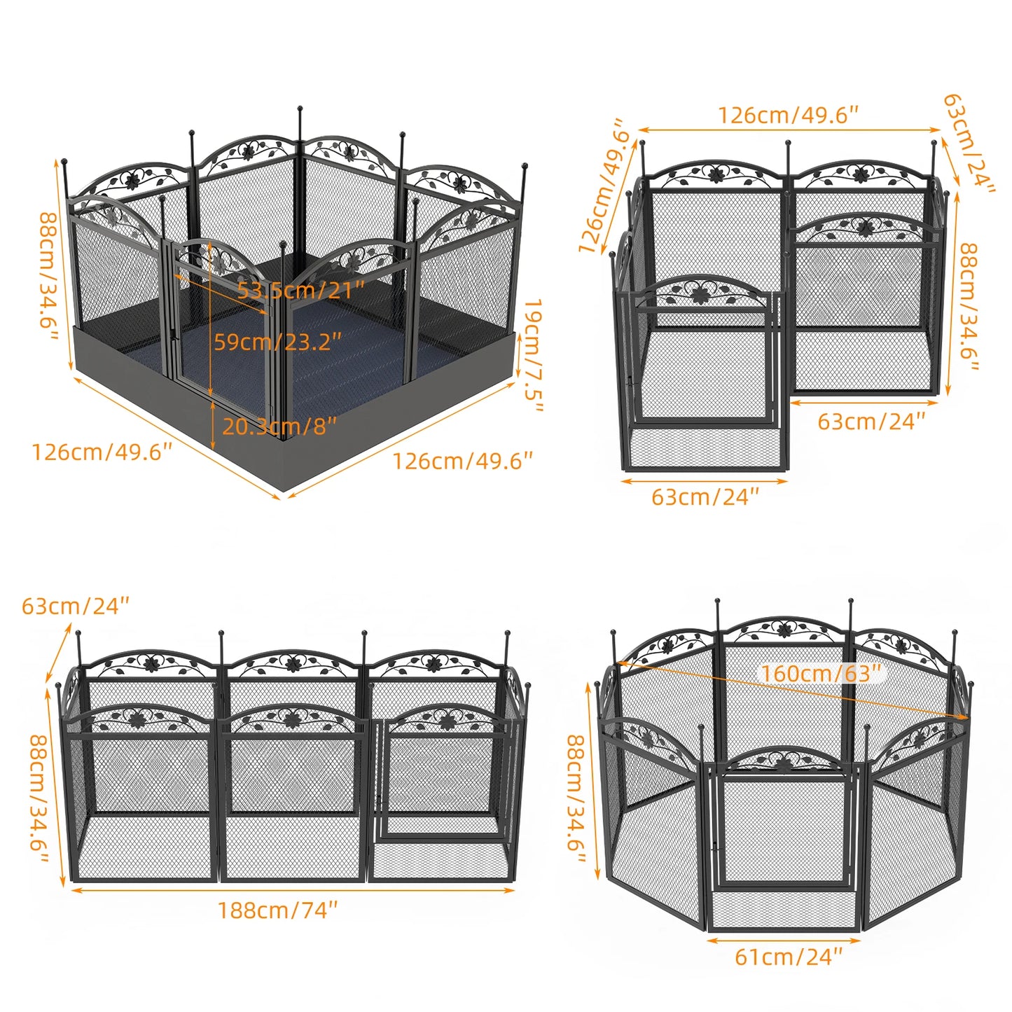 BINGOPAW Heavy Duty Dog Playpen DIY Outdoor Indoor Waterproof Pad