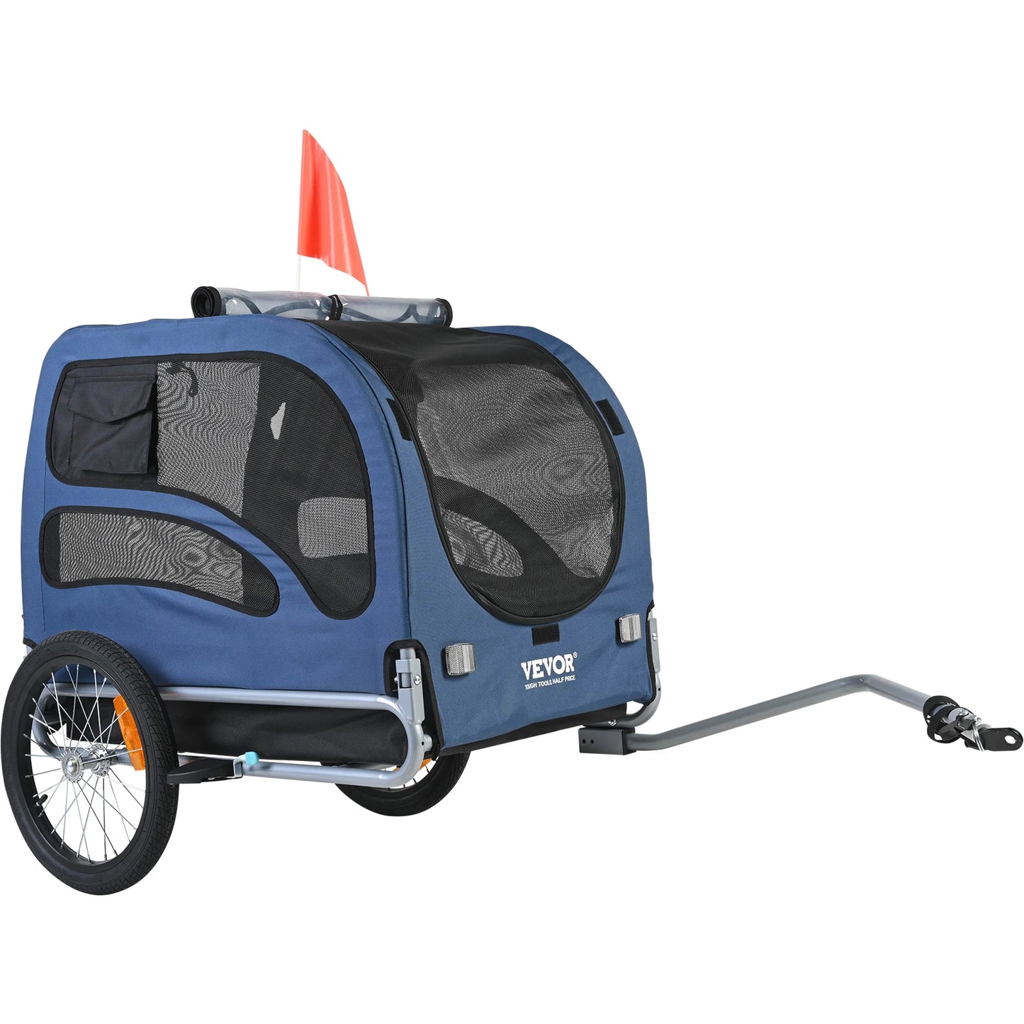 Pet Bike Trailer Carrier For Dogs Collapsible Reflectors And Flag