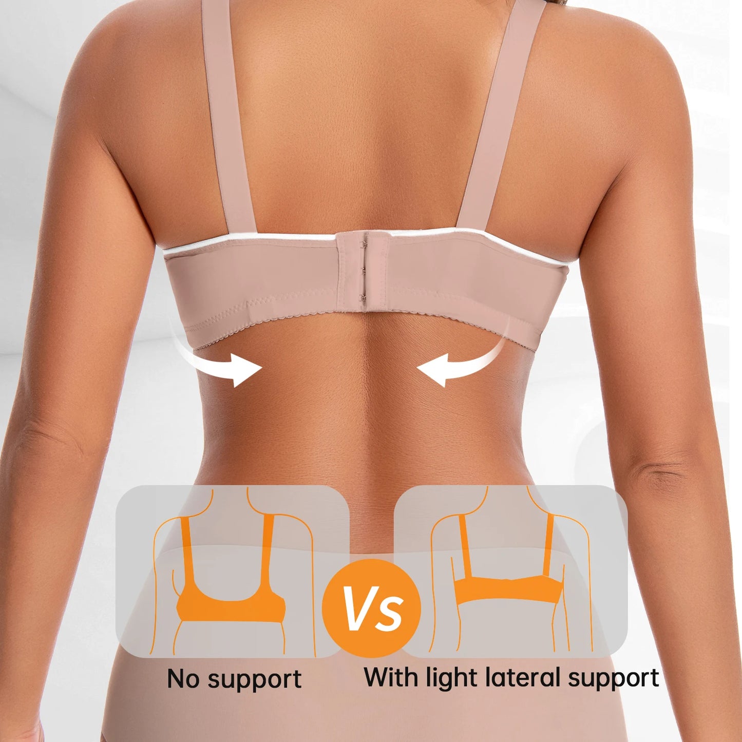 Seamless Tassel Decor Wireless Push Up Bra Set With Adjustable Straps