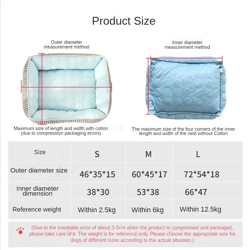 Summer Pet Cooling Nest Ice Silk Deep Sleep Bed For Dogs And Cats