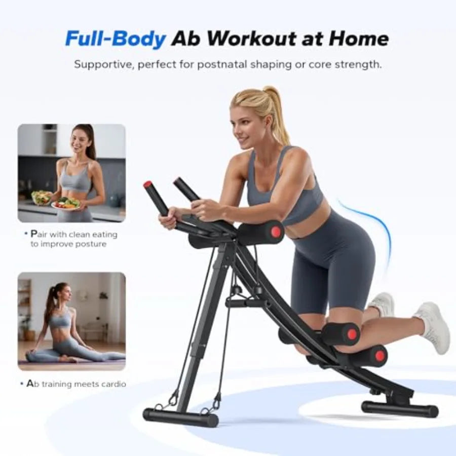 Dual Track Ab Machine Adjustable Ab Trainer For Home Gym Ergonomic Arc