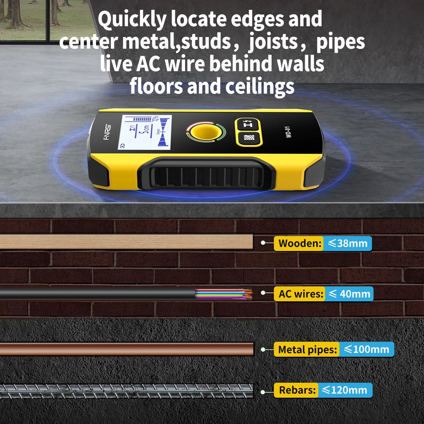 FNIRSI WD01 WD02 Metal Detector Wall Scanner For Studs And Wires