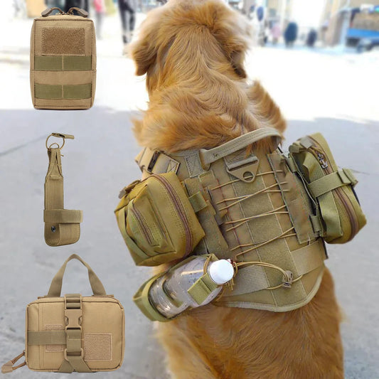 Dog Tactical Bags Molle Pouches Harness Attachments For Large Dogs