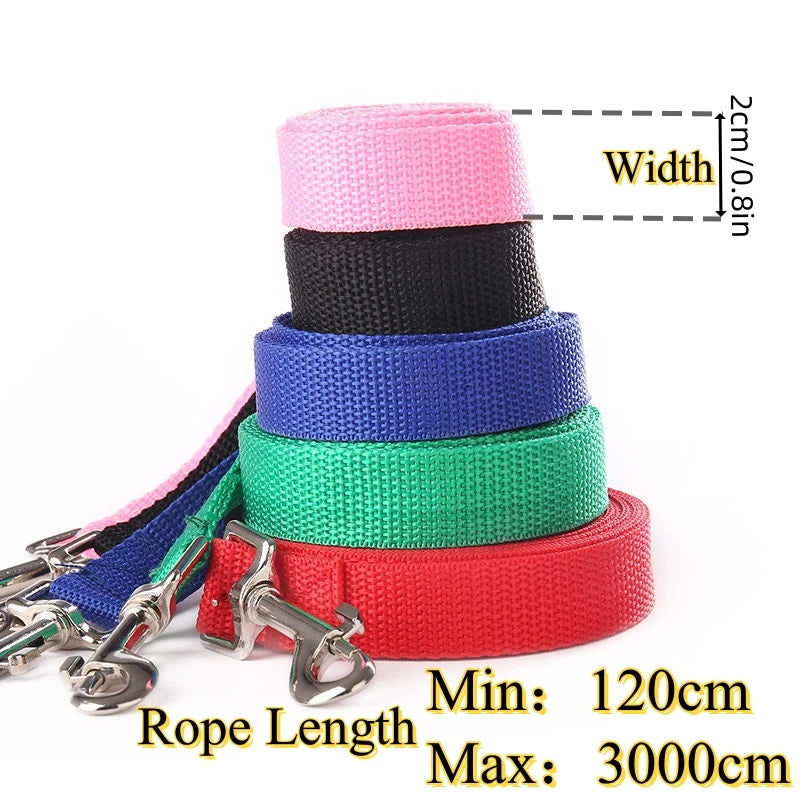 Nylon Dog Leash 4ft To 100ft Extended Training Leash