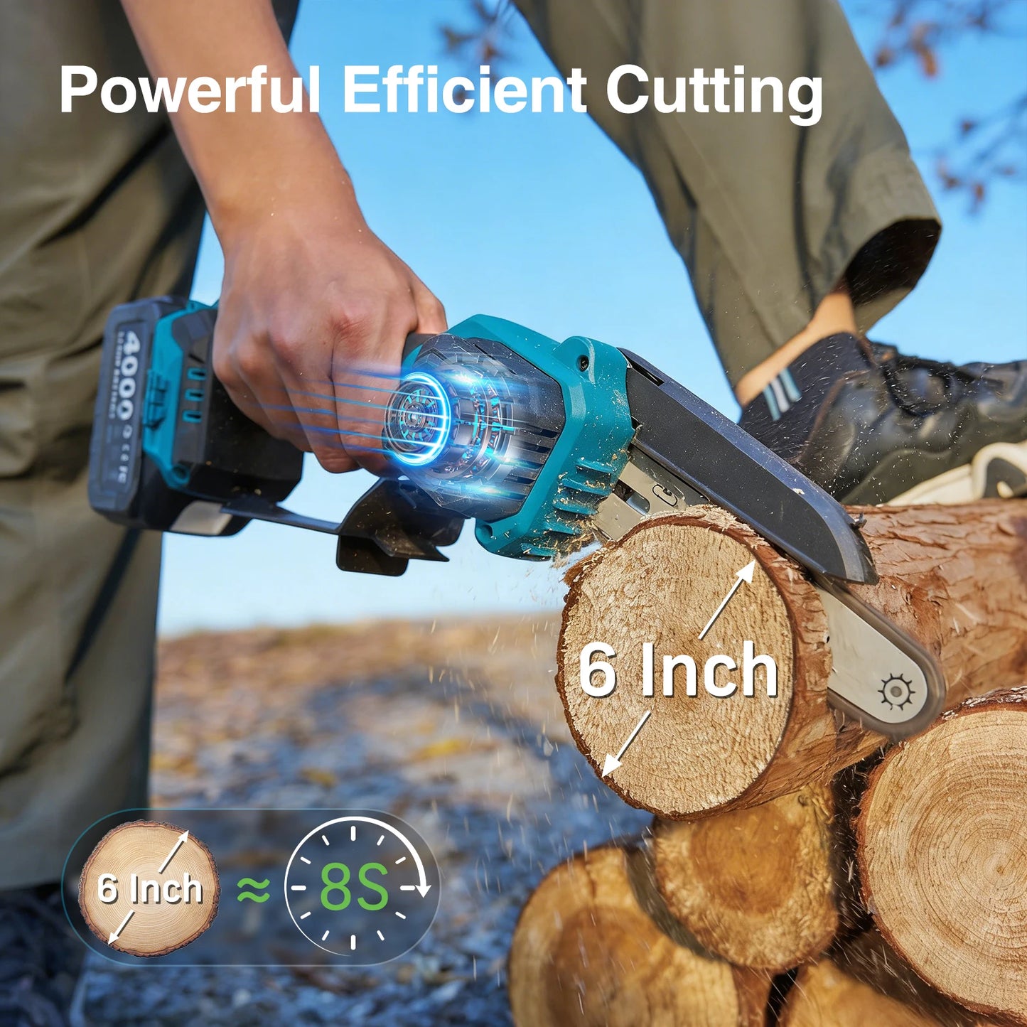 TaskStar 4 In 1 Cordless Garden Pole Saw Pruner Tool