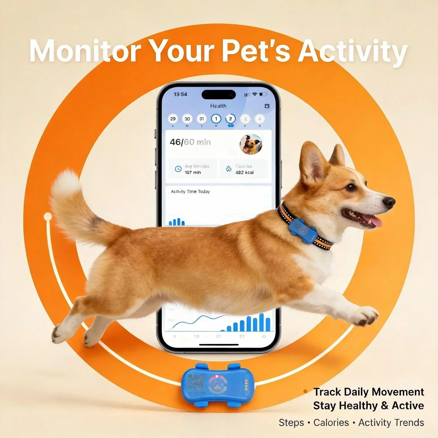 GPS Pet Tracker 4G For Dogs And Cats Built In SIM Real Time Tracking