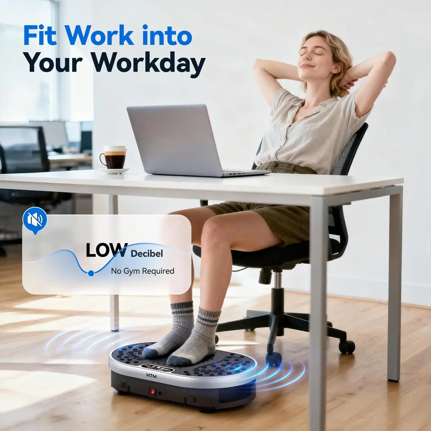 HTM Vibration Plate Exercise Machine 120 Speed Levels 9 Programs