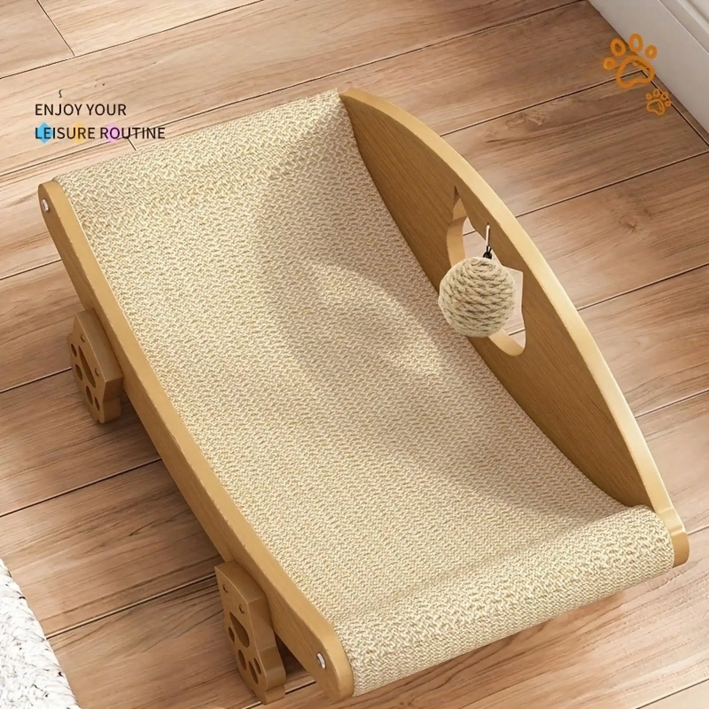 Sisal Cat Scratching Board With Ball Toy For Indoor Use