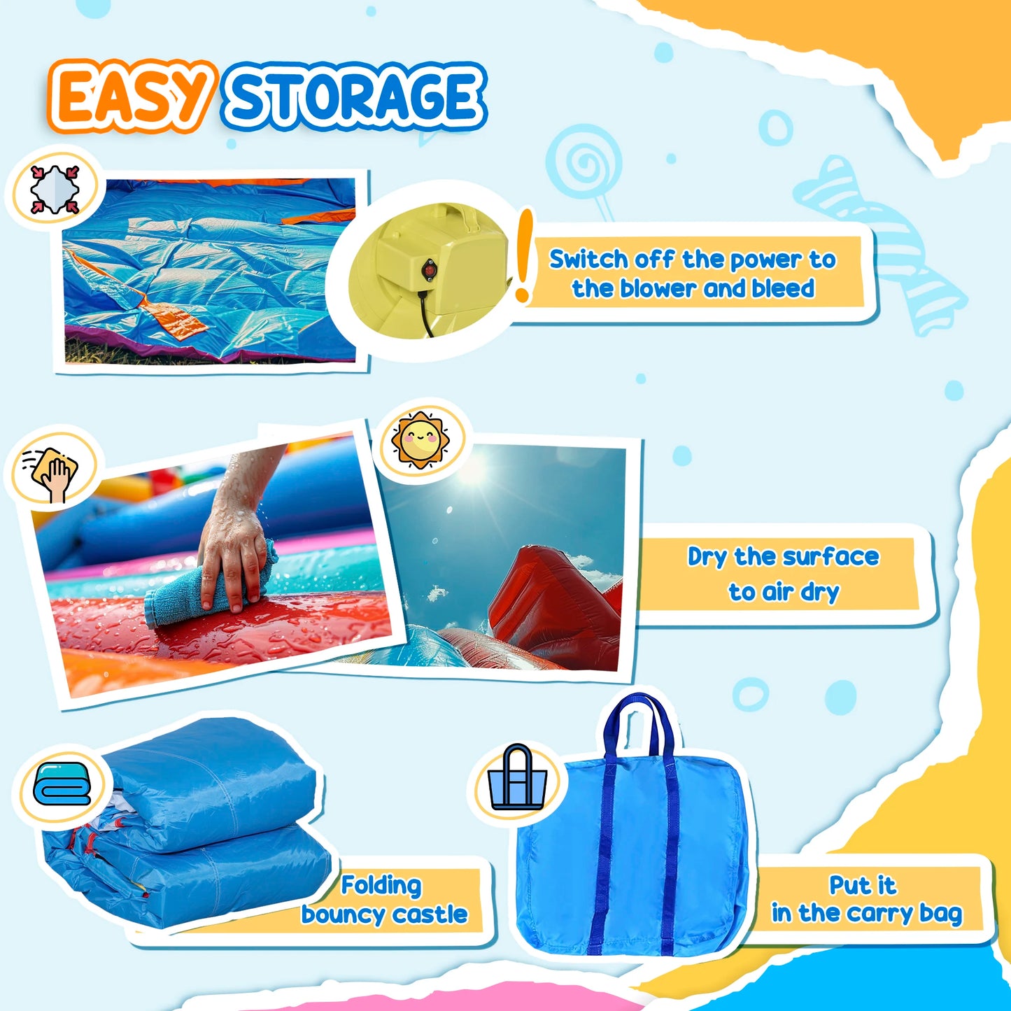 6-in-1 Inflatable Bounce House and Water Slide for Kids Backyard