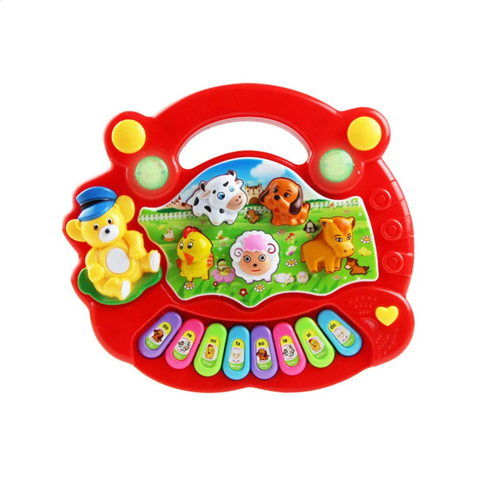 Baby Musical Toy Keyboard With Animal Sounds And Flashing Lights