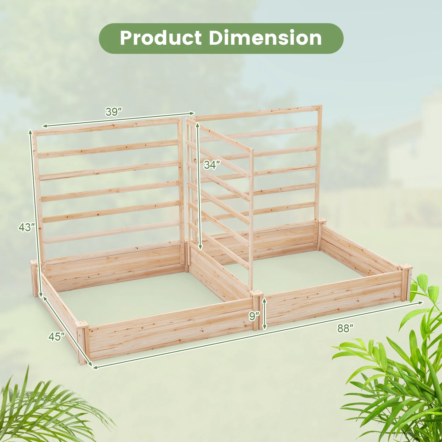 LIFEZEAL Wooden Raised Garden Bed Planter Box For Outdoor Garden