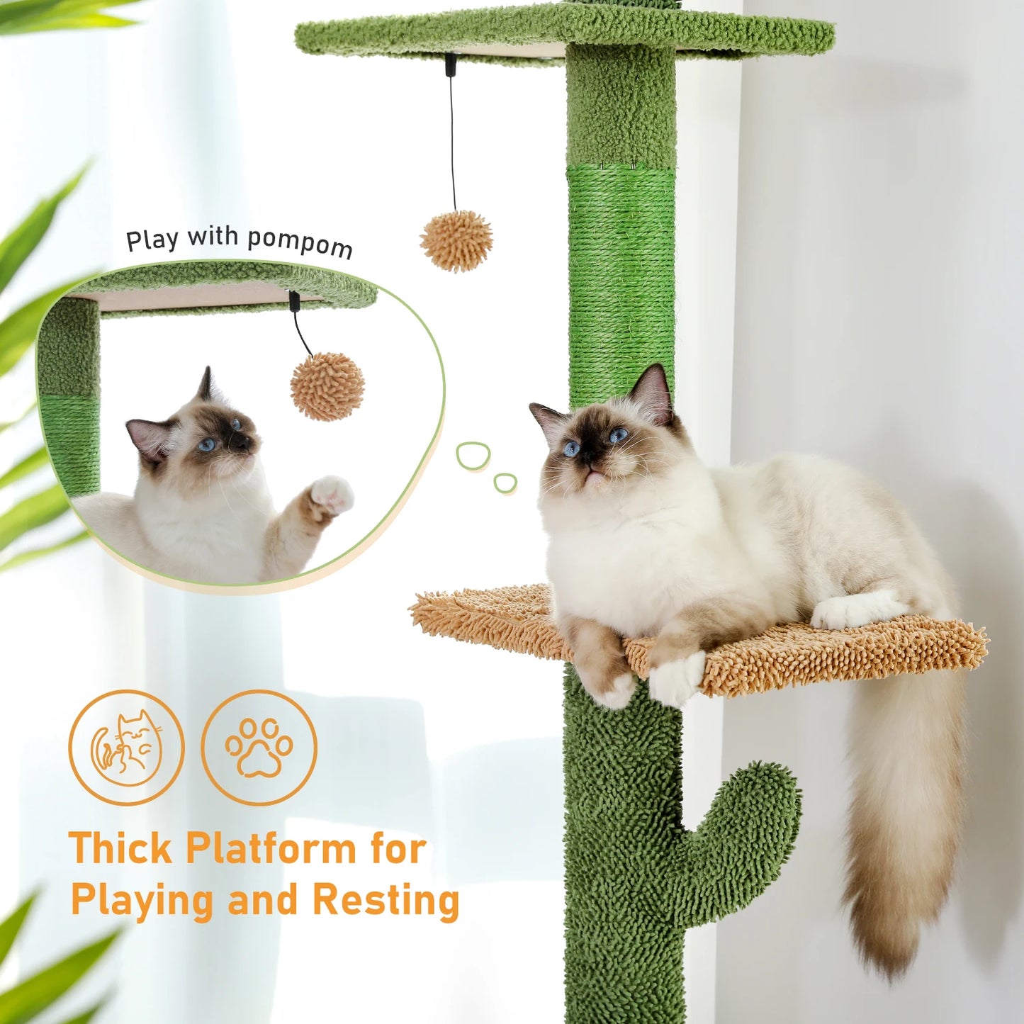 PAWZ Road CatTree 5 Tier Floor To Ceiling Tower Hammock