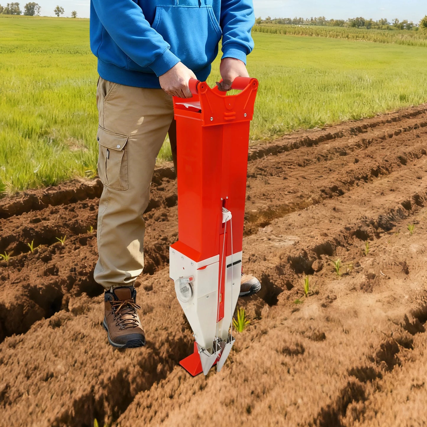 Handheld Seeder And Fertilizer Planter Tool With Adjustable Depth
