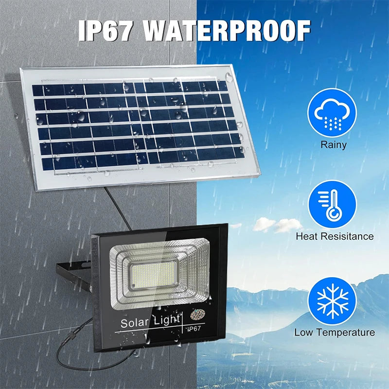 Solar Flood Lights Outdoor Remote Security Light Dusk To Dawn