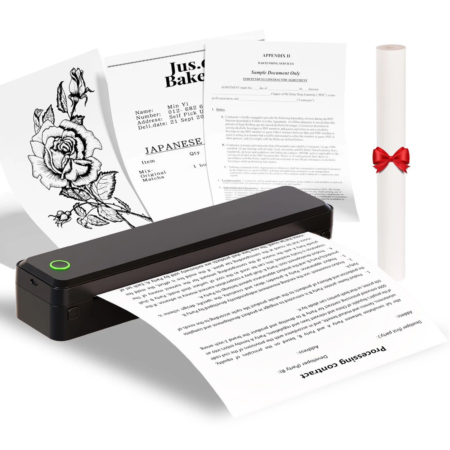 Portable Wireless Inkless Thermal Label Printer For Travel And Office