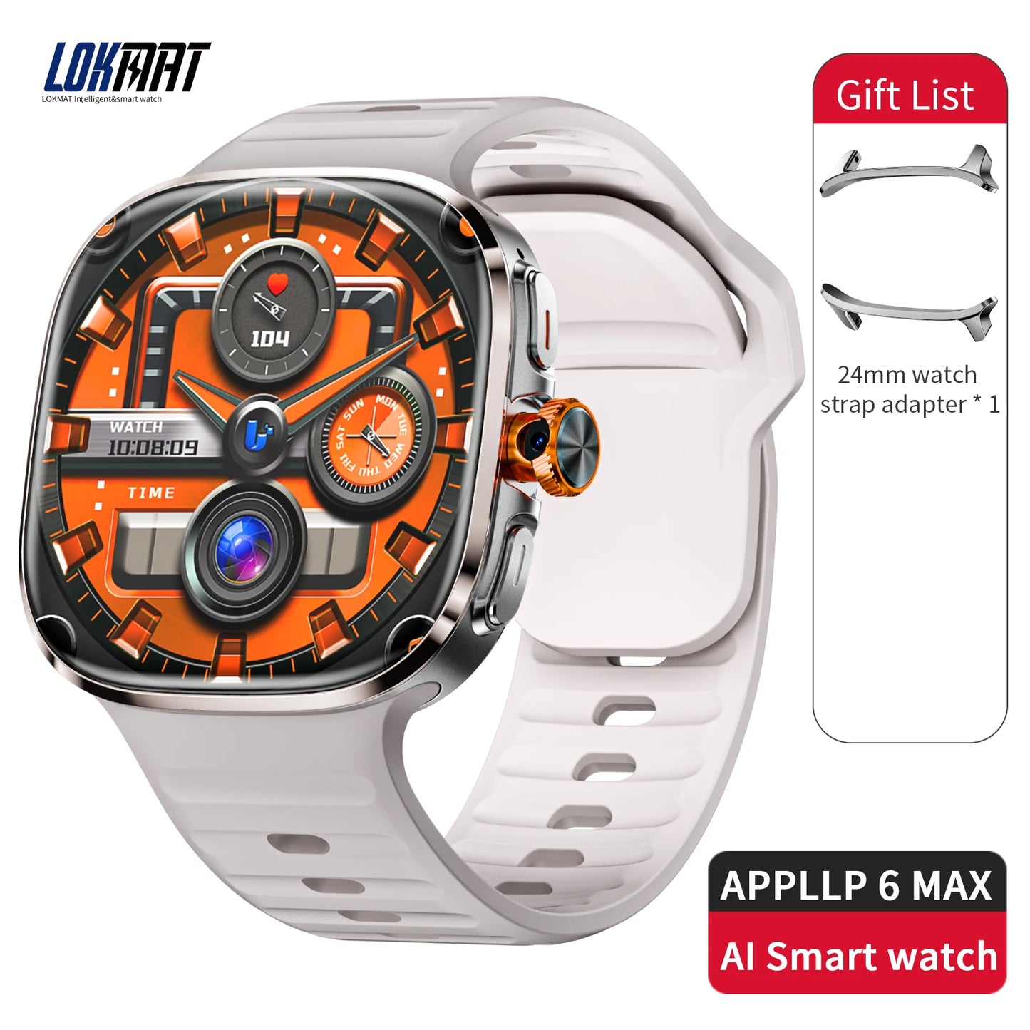 LOKMAT APPLLP 6 MAX Android Smartwatch With AI Translation Camera