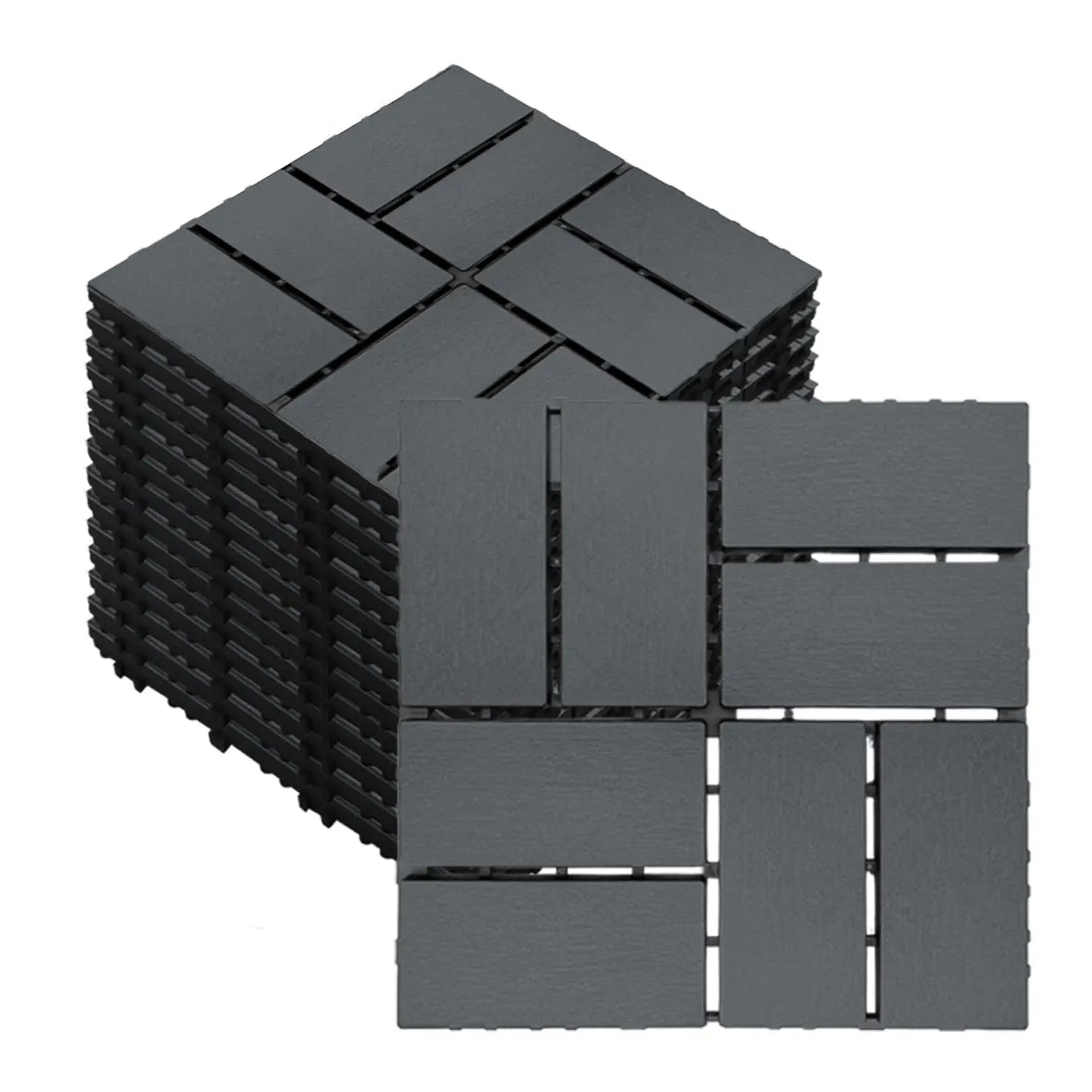 44-Piece Interlocking Plastic Floor Tiles For Garden And Patio