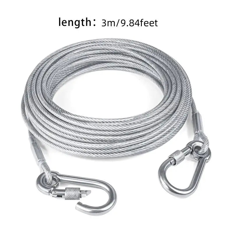 Stainless Steel Double Headed Dog Tie Out Cable Leash Buckle