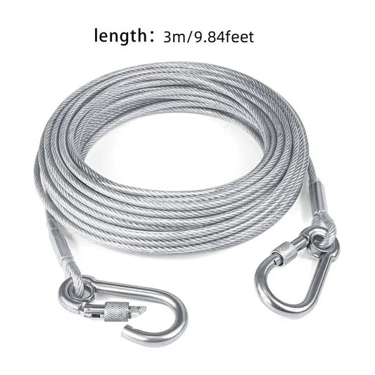 Stainless Steel Double Headed Dog Tie Out Cable Leash Buckle
