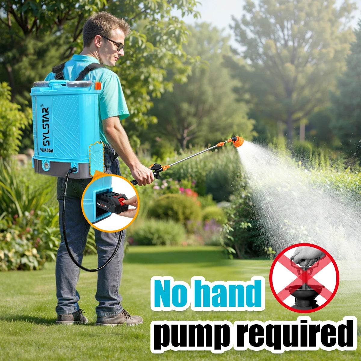 Battery Powered Backpack Sprayer 100 PSI Electric Garden Sprayer