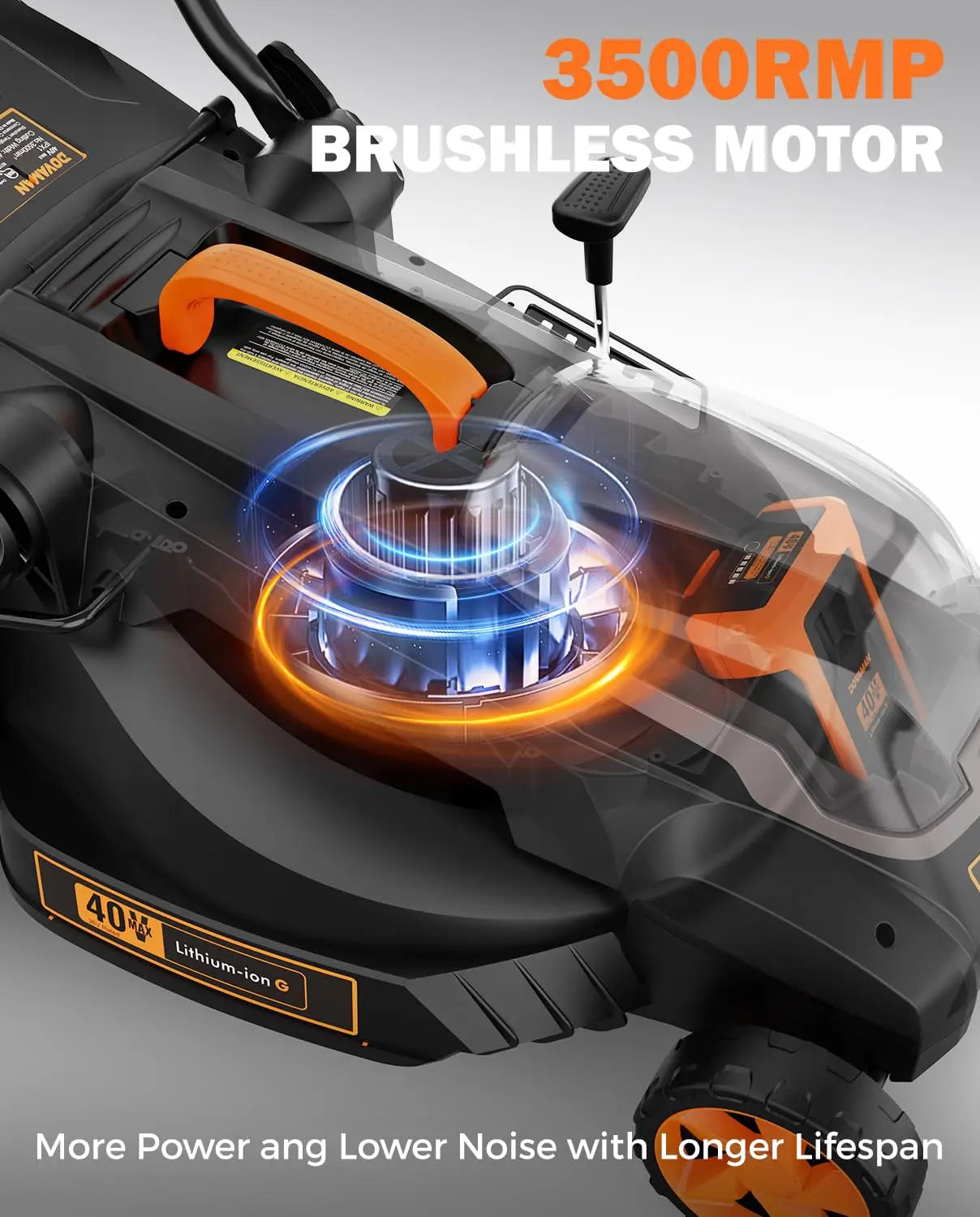 Dovaman 40V Brushless Lawn Mower Battery Included Mulching Bagging
