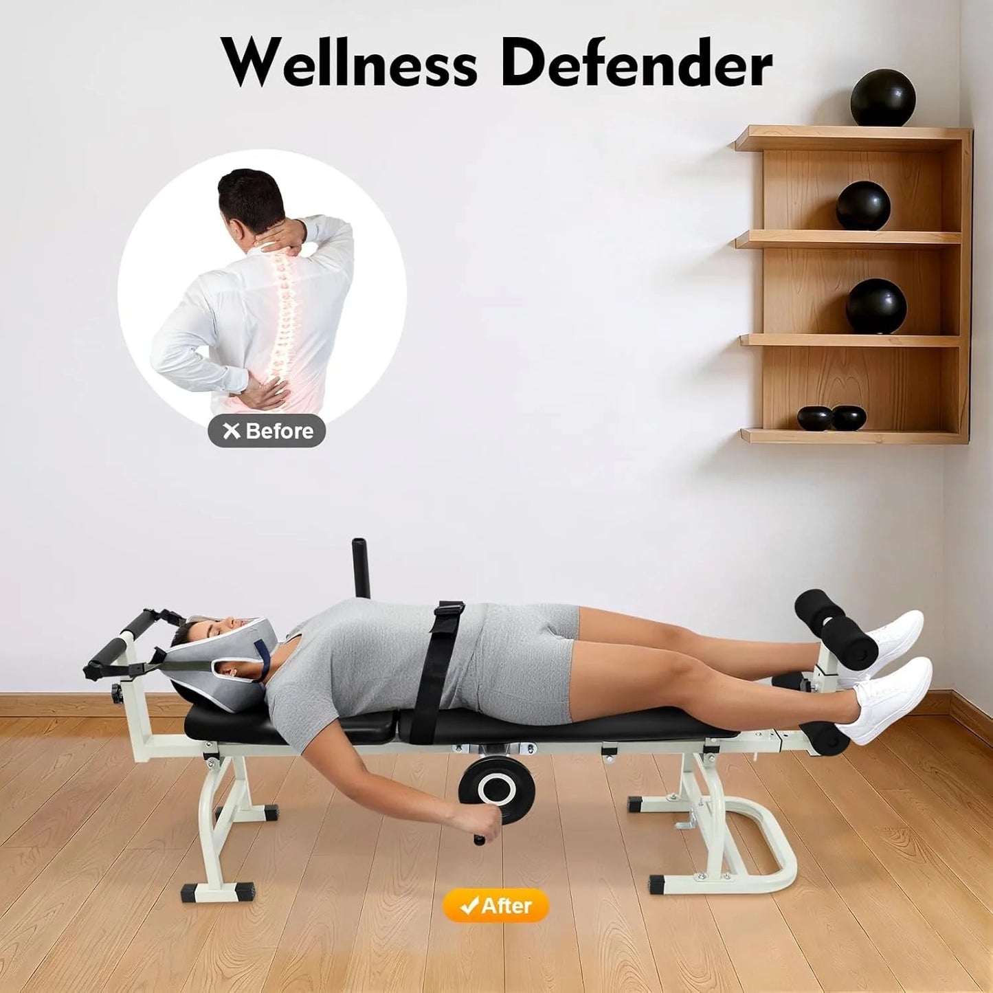 Back Stretch Bench Multifunctional Neck Stretcher Lumbar Traction Bed