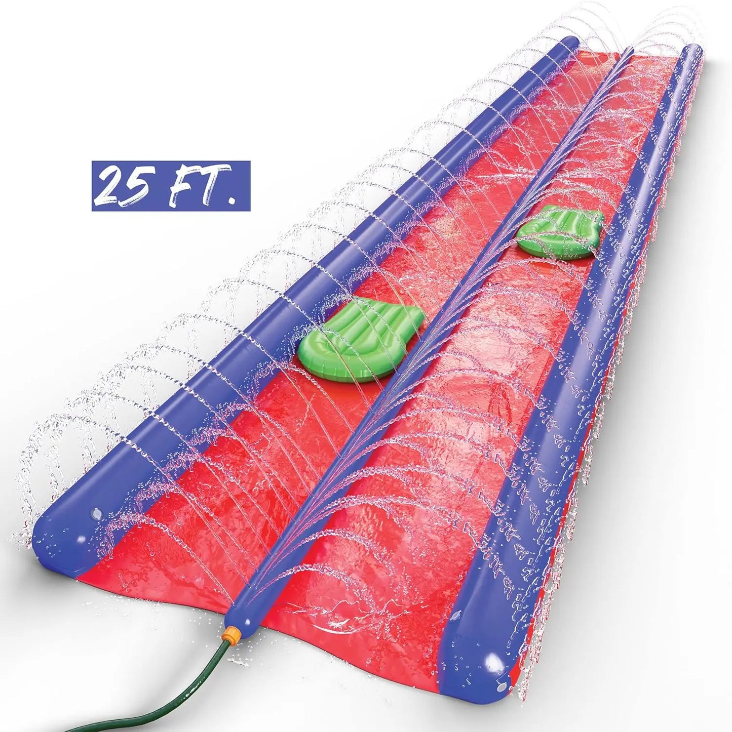 Two Person Waterslide With Sprinkler And Inflatable Boards For Kids