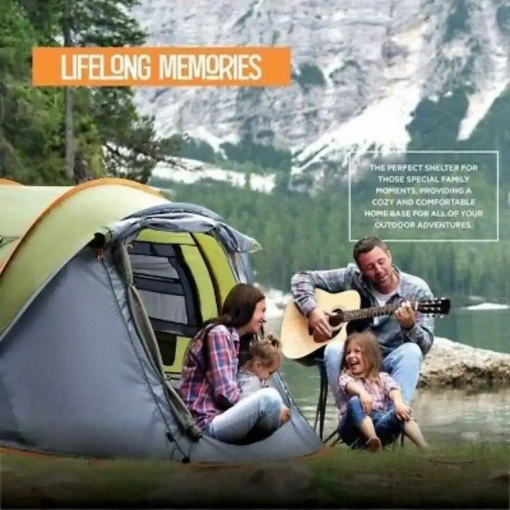 Camping Tent Easy Pop Up With Two Doors Waterproof Shelter