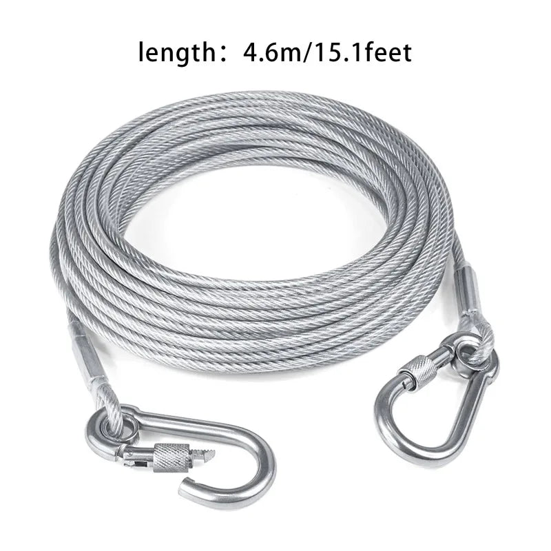 Stainless Steel Double Headed Dog Tie Out Cable Leash Buckle