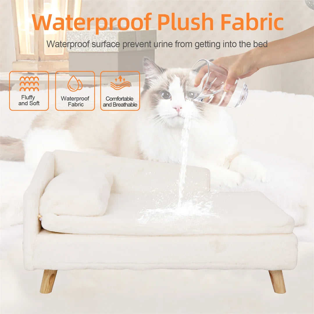 BINGOPAW L Shape Dog Sofa Bed Cat Cushion With Plush Fabric