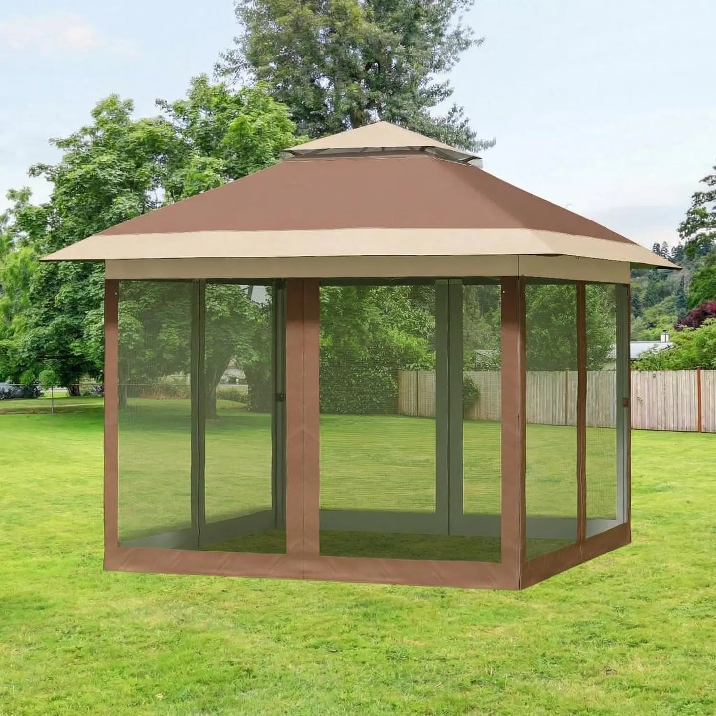 Outdoor Pop Up Gazebo With Mosquito Net Privacy Curtains Waterproof