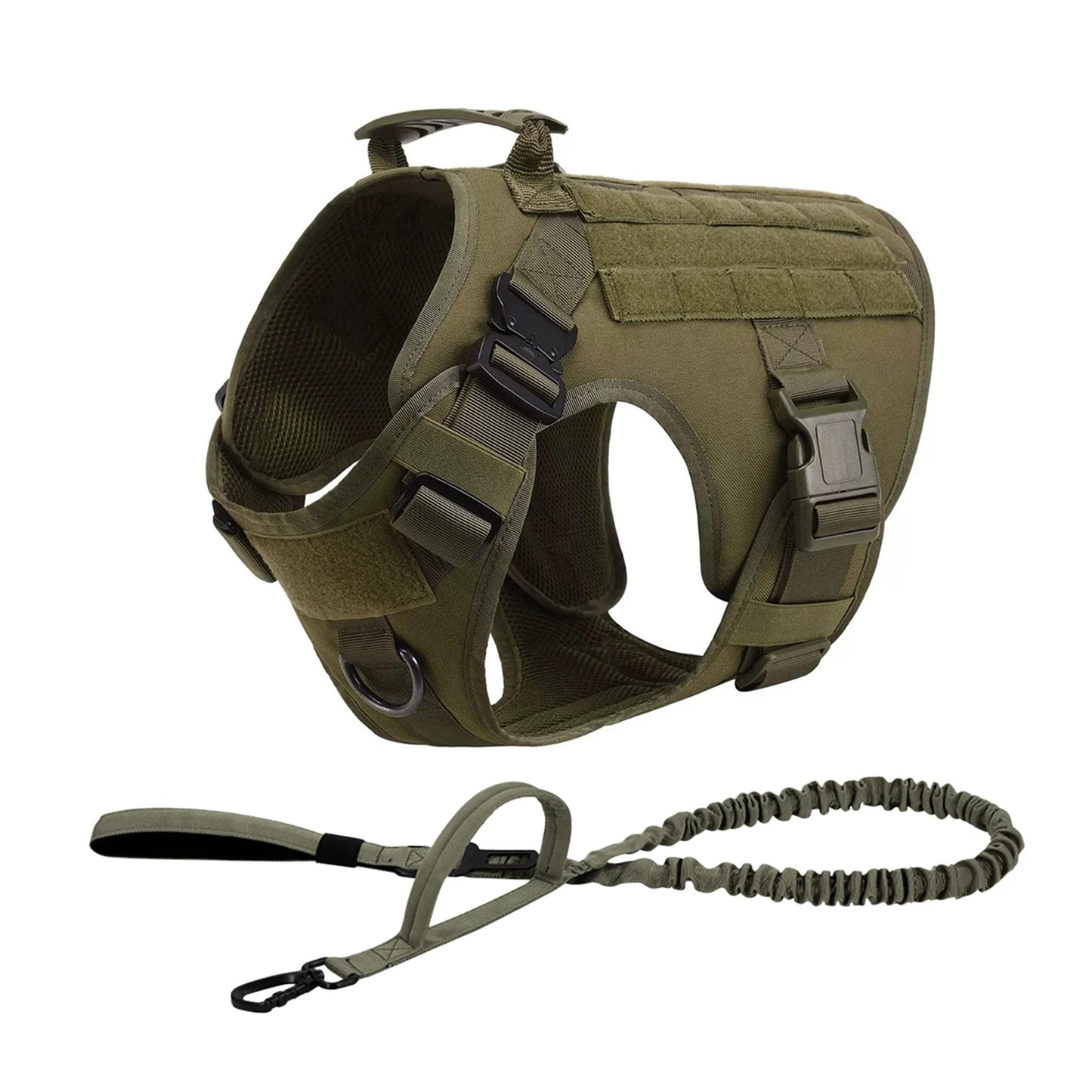 Tactical Dog Harness With Molle Pouches For Medium Large Dogs