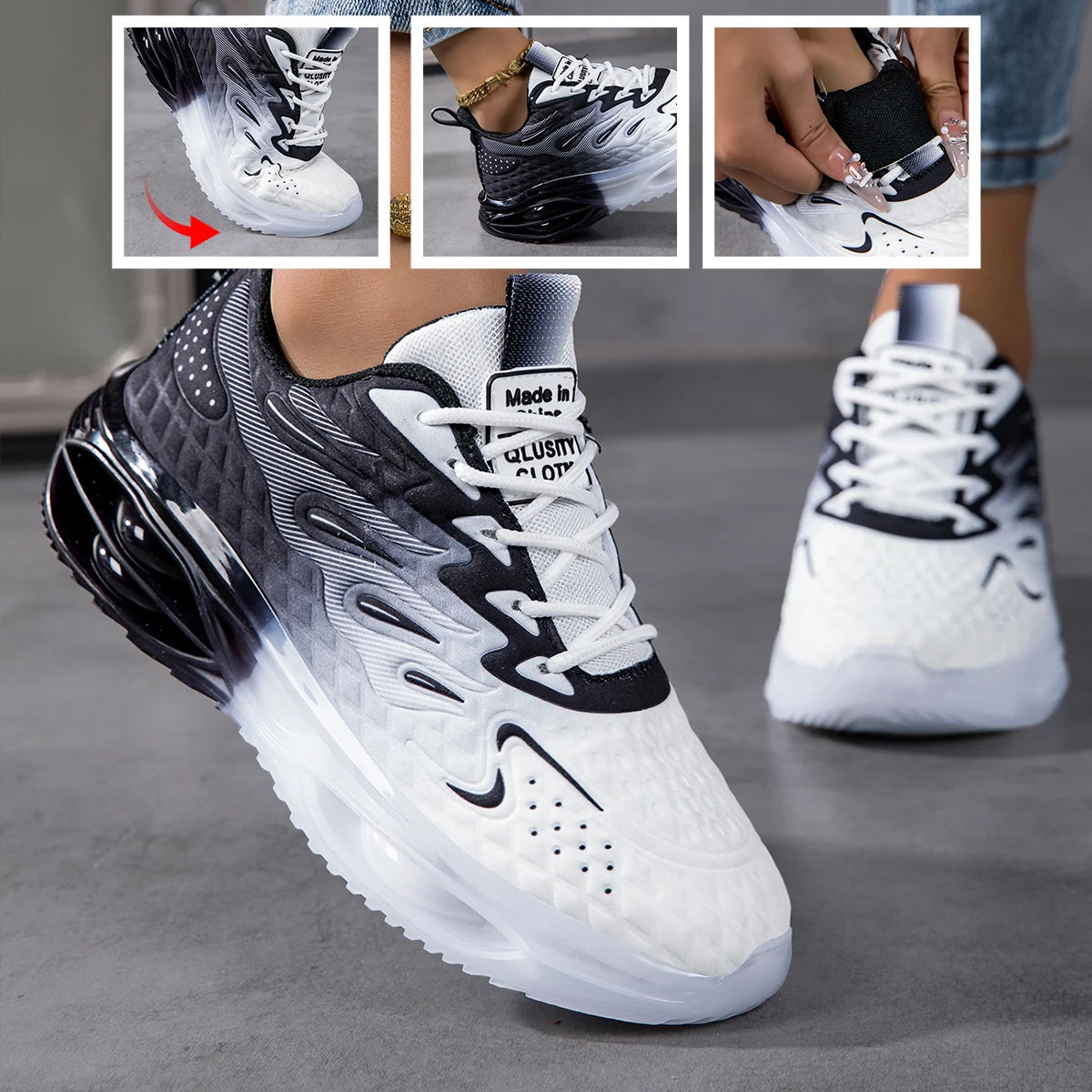 Unisex Breathable Mesh Running Shoes With Lightweight Air Cushion