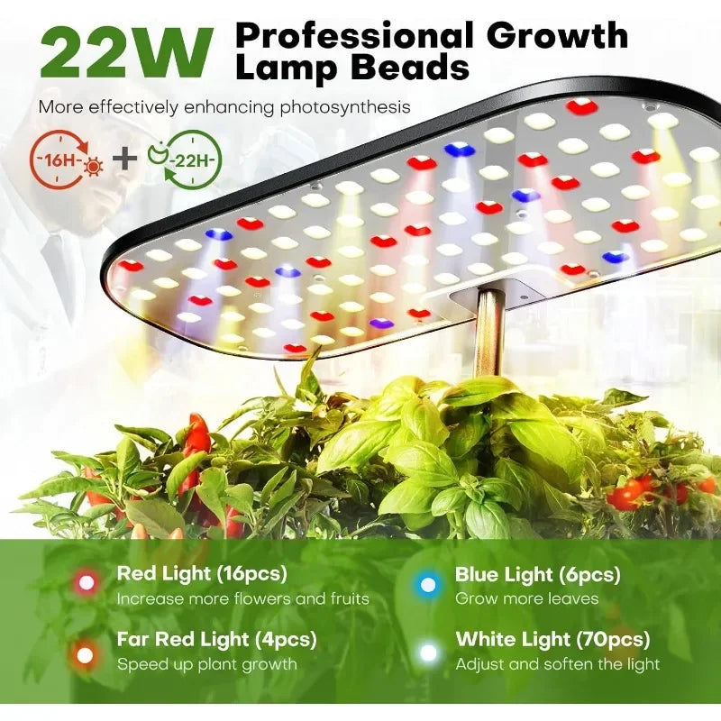 Indoor Herb Garden Kit With Grow Light Hydroponic Planter