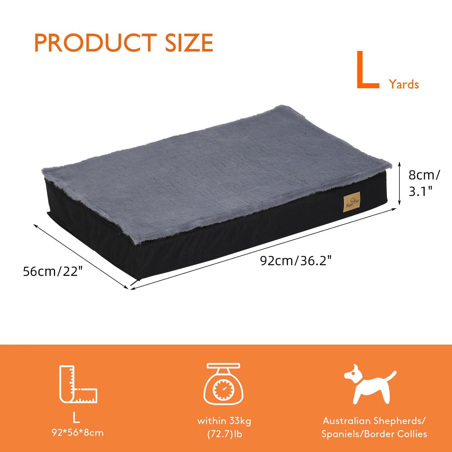 BINGOPAW Orthopedic Washable Dog Bed For Crate And Sleep