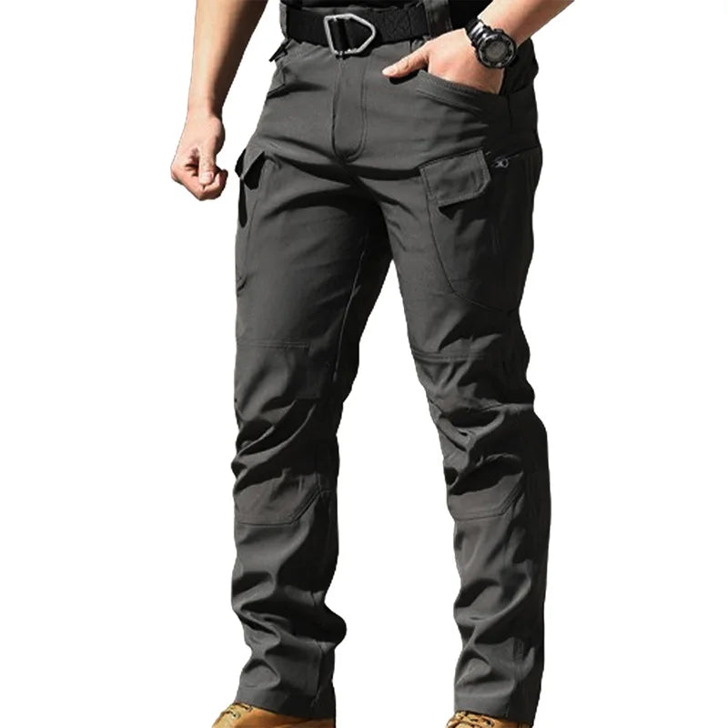 Hirigin Men's Cargo Pants Solid Multi Pocket Waterproof Trousers