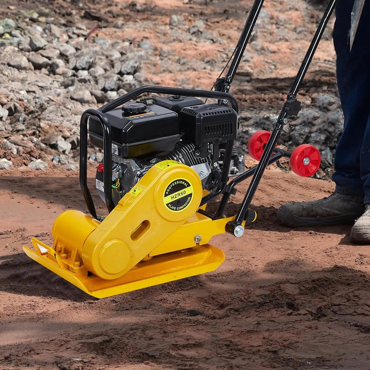 TWISTER.CK Plate Compactor 7HP 212cc Gas Engine 5600 VPM 4200 Lbs