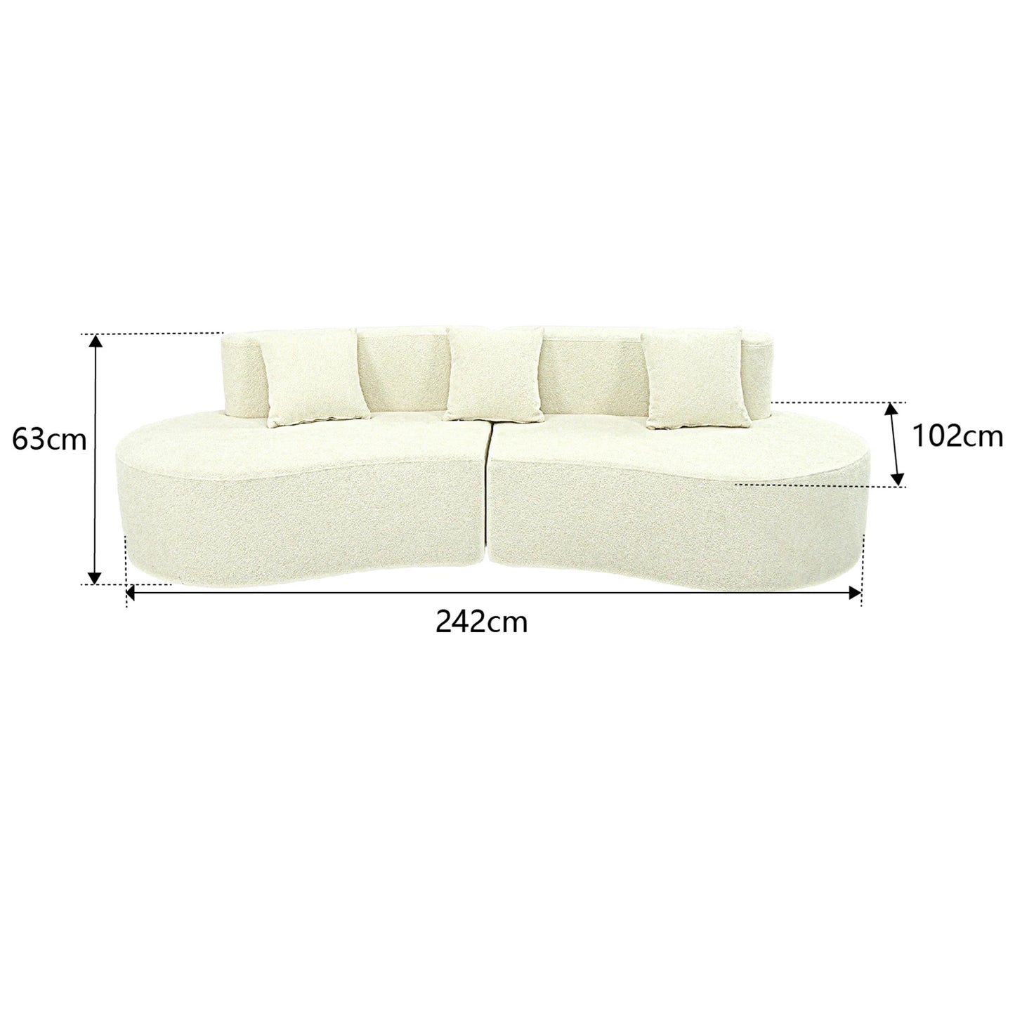 US Modern Curved Modular Sofa Half Moon Living Room